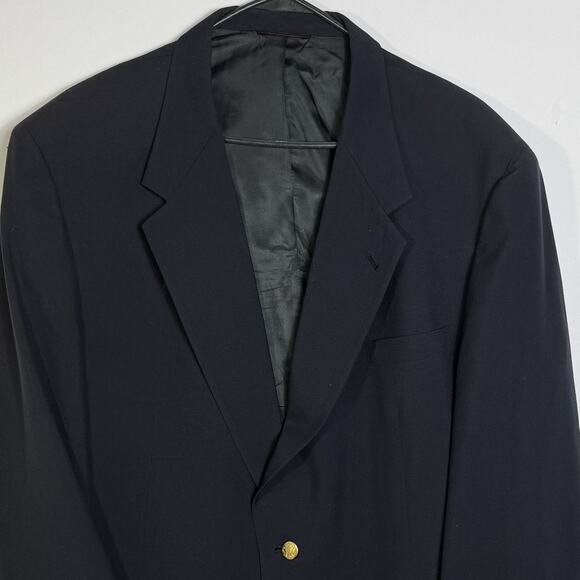 VTG Hart Schaffner Marx 48R Navy Blazer Gold Buttons Micron 2000 Wool Sport Coat - Picture 7 of 14
